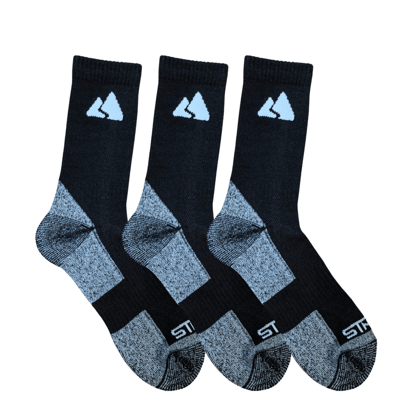 Black Merino Wool Winter Hiking Socks - Men & Women