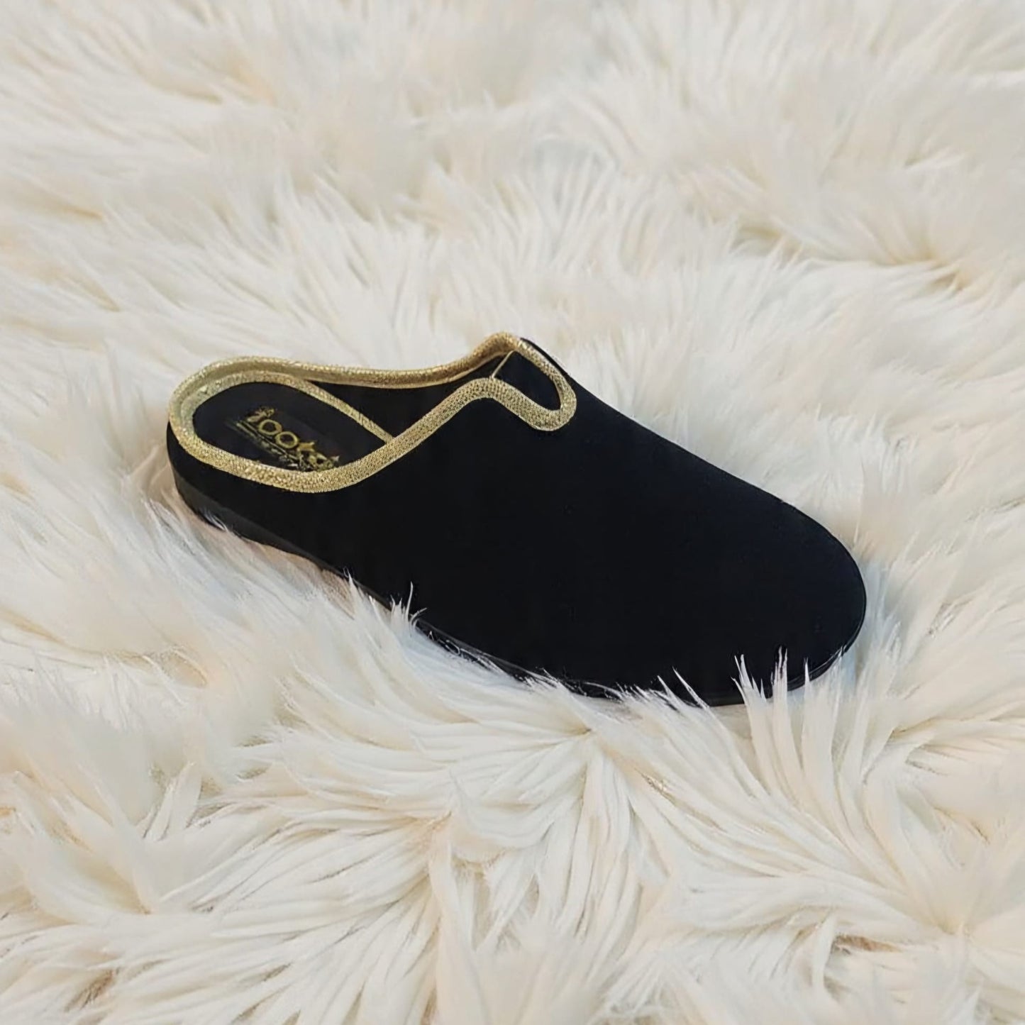 Footsie101 SA6788GF Gold trim flat slipper