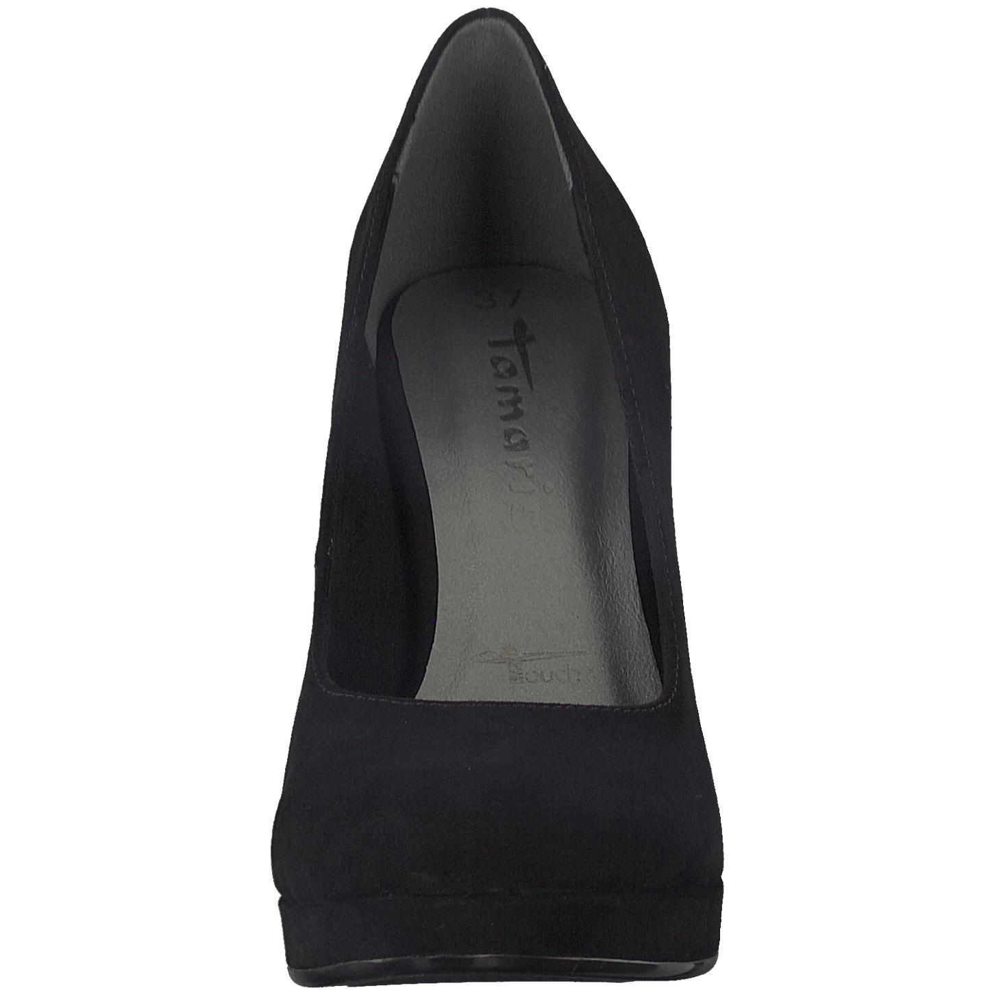 Tamaris Black Funnel Floral Heel Shoes