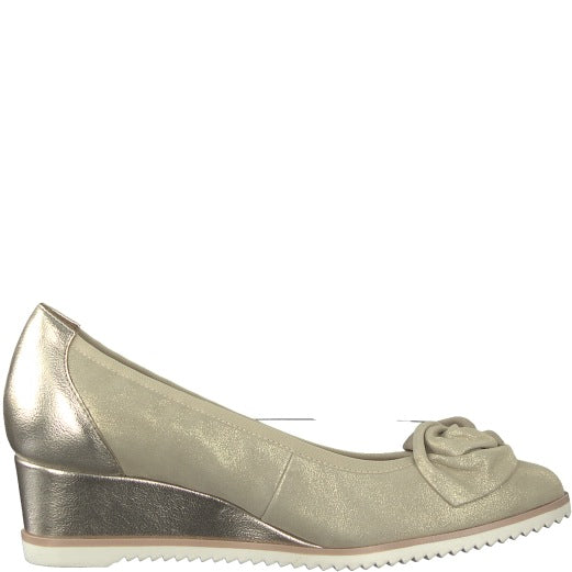 Tamaris Smart Wedge Glossy Suede - Champagne