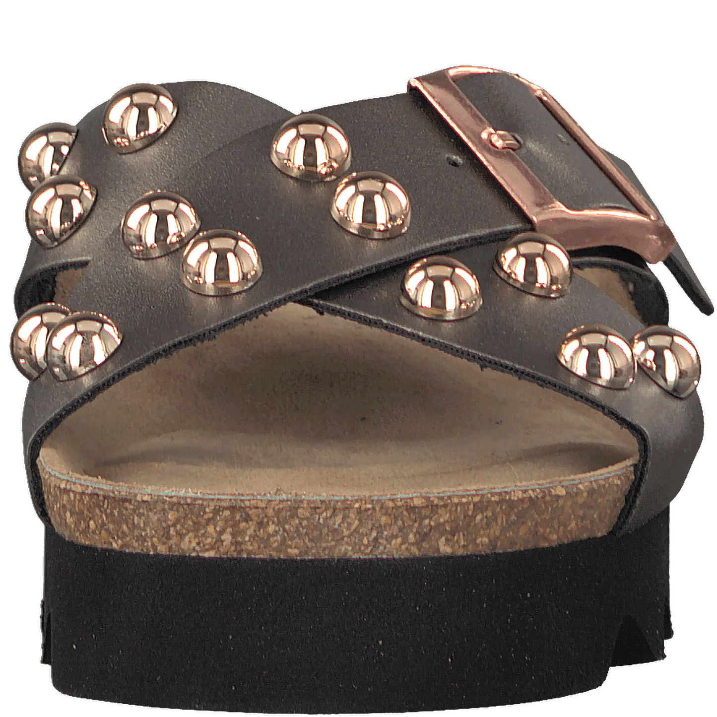 Tamaris Slip-on Slippers Buckle with Studs - Anthracite