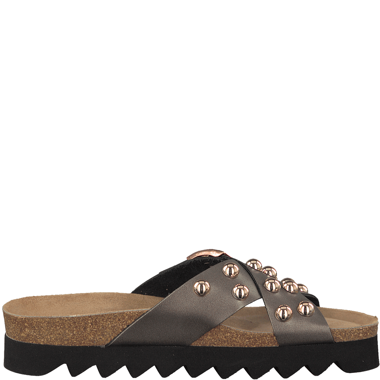 Tamaris Slip-on Slippers Buckle with Studs - Anthracite