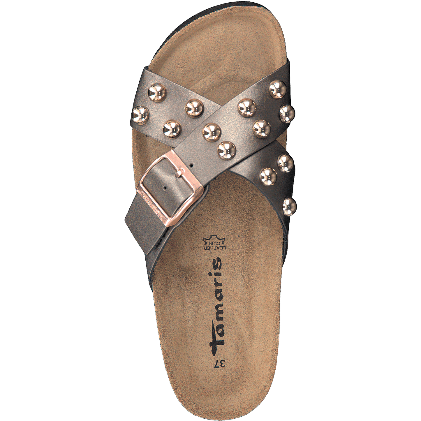 Tamaris Slip-on Slippers Buckle with Studs - Anthracite