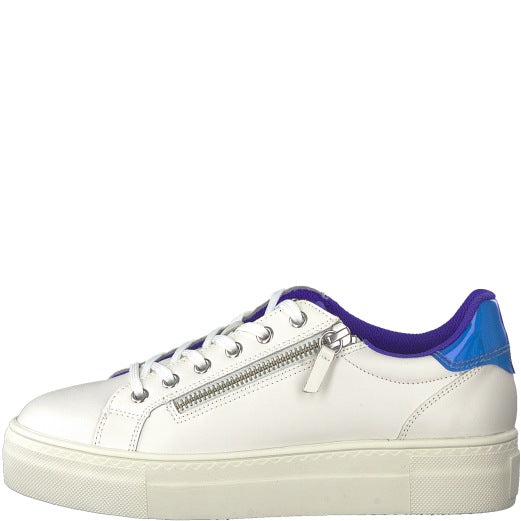 حذاء Tamaris Classic Look Laced / Zip Pump - أبيض/ملكي