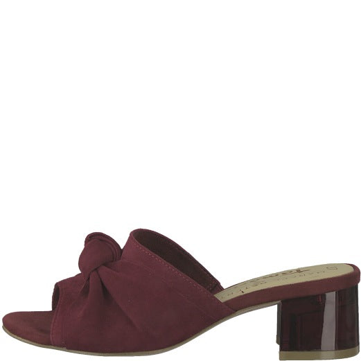 Mules à enfiler en cuir suédé Tamaris Rouge/Baie