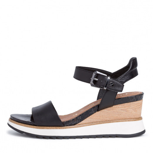 Sandales compensées à bout ouvert Tamaris - Noir
