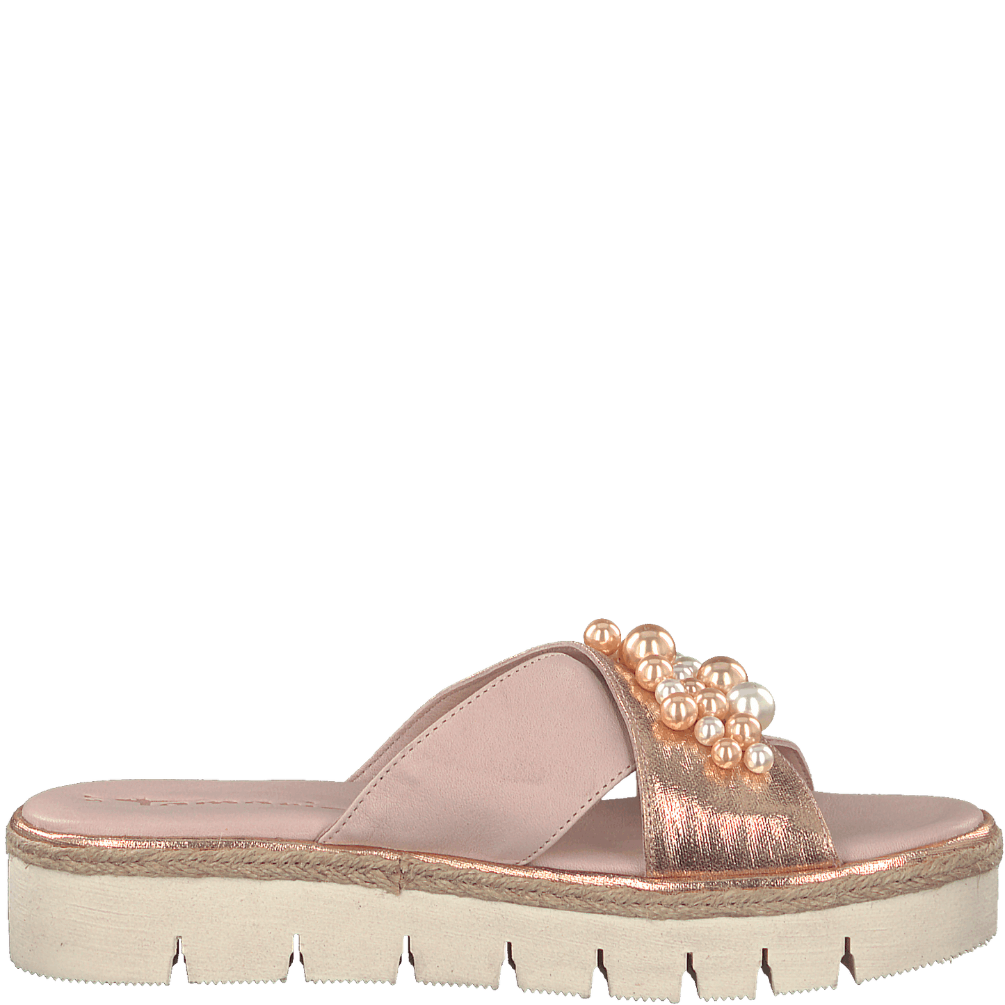 Tamaris Slip-on Slippers with Pearls - Rose