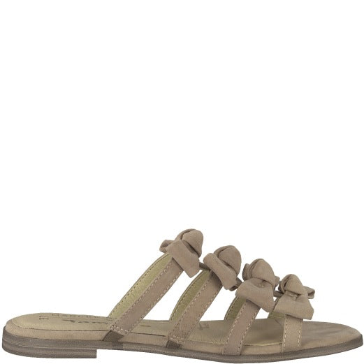 Tamaris Bow Slip on Sandals - Old Rose