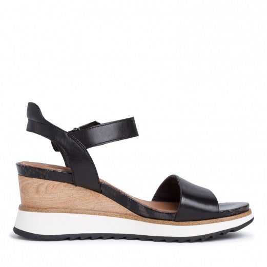 Sandales compensées à bout ouvert Tamaris - Noir