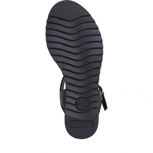 Sandales compensées à bout ouvert Tamaris - Noir