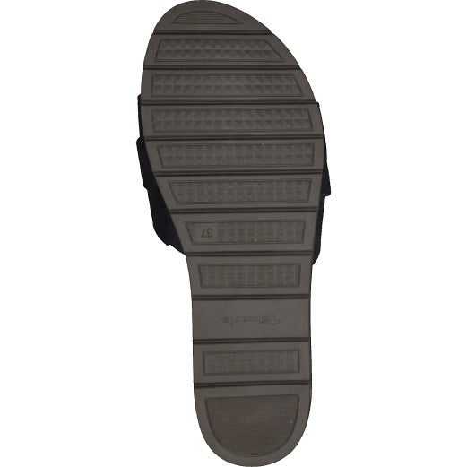 حذاء Tamaris Slide Mules مع بروش - أسود