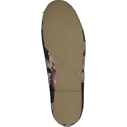 حذاء Tamaris Floral Design Soft Ballet Pump Show باللون البيج