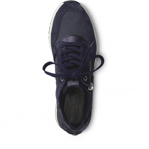 Escarpins mode Tamaris à lacets et zip - Bleu marine