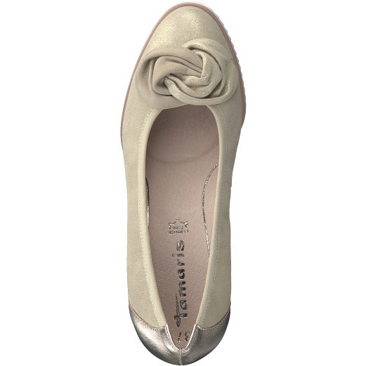 Tamaris Smart Wedge Glossy Suede - Champagne