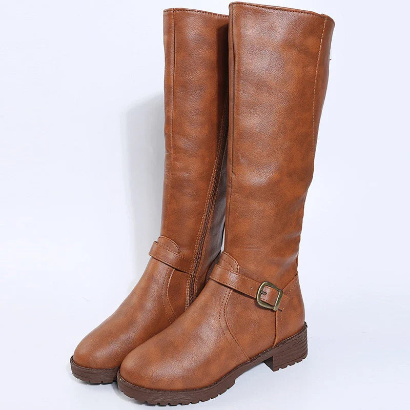 Women Knee High Platform Long Boots Pu Leather