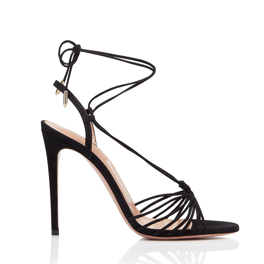 Black Strap Combination High Heel Sandals