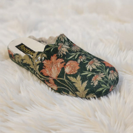 Footsie101 H7558-B182F Felt petal design slipper Green