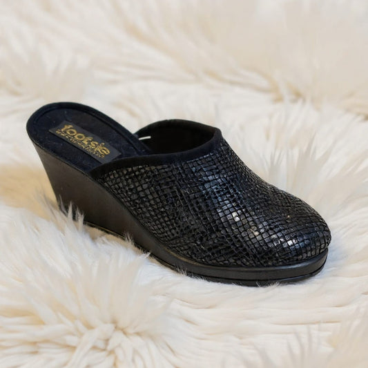 Footsie101 CA-143478F Snake print high wedge slipper