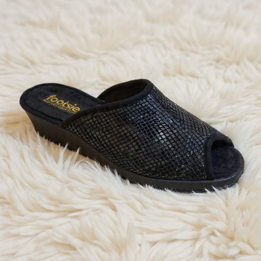 Footsie101 CB-243478F Snake print open toe slipper