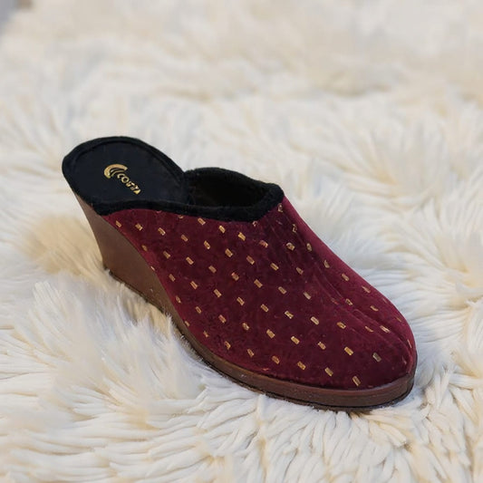 Footsie101 CA-14386F Zueco SC/A Canalon slipper Burgundy
