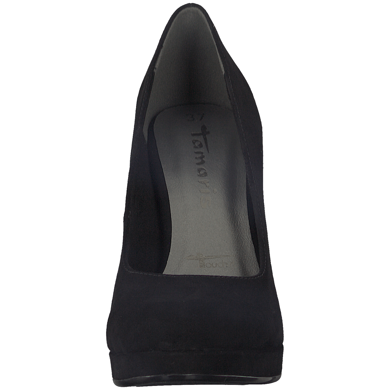 Tamaris Black Funnel Floral Heel Shoes