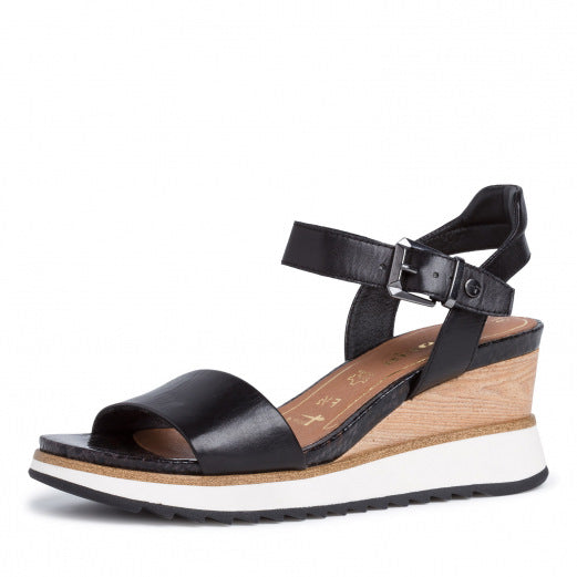 صندل Tamaris Peep Toe Wedge - أسود