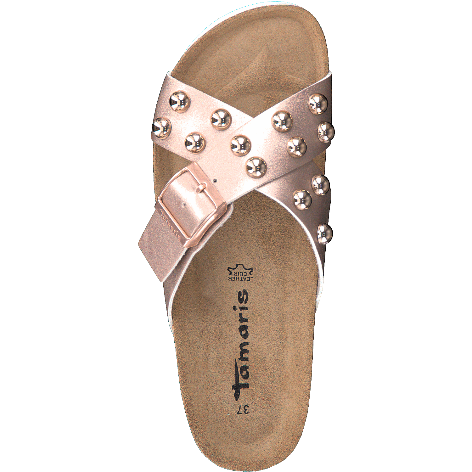 Tamaris Slip-on Slippers Buckle with Studs Rose/Gold