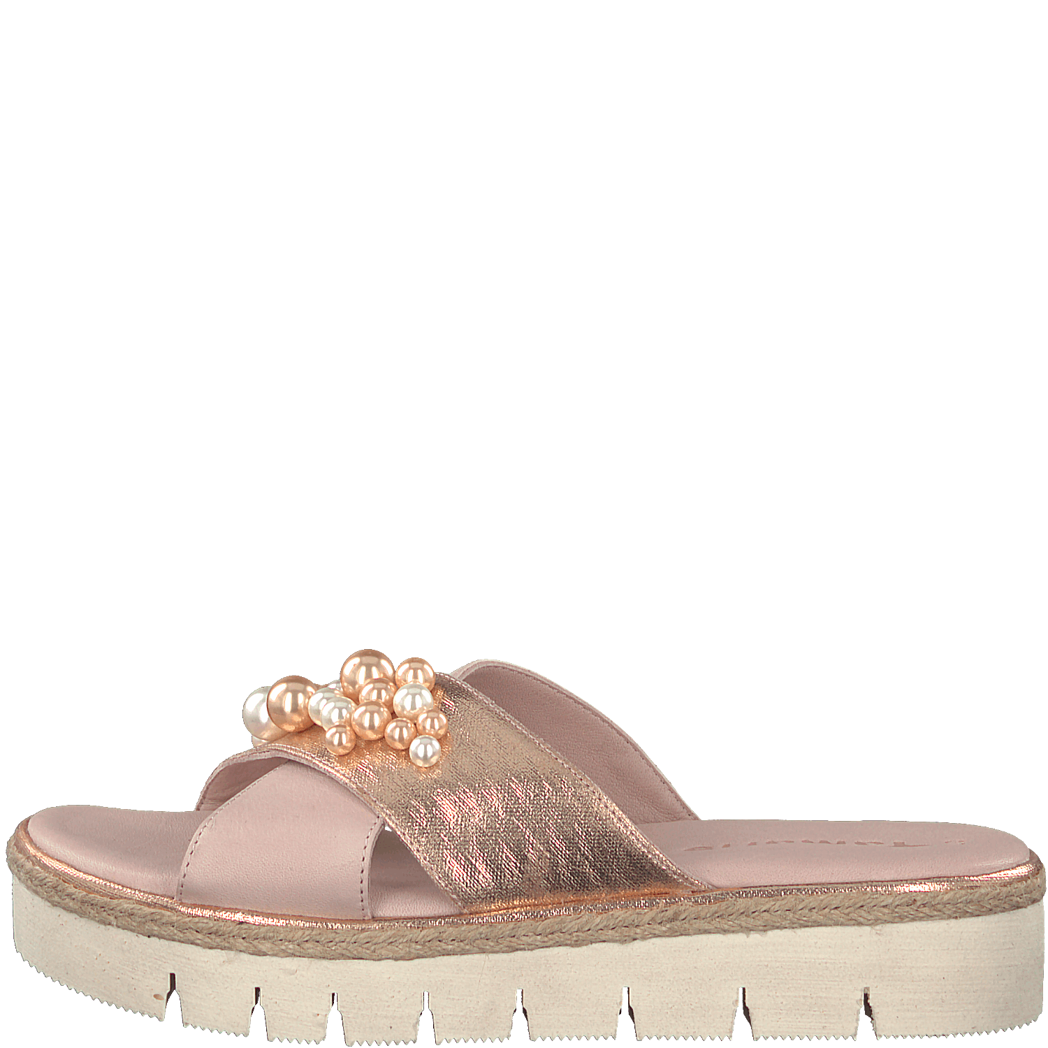 Tamaris Slip-on Slippers with Pearls - Rose