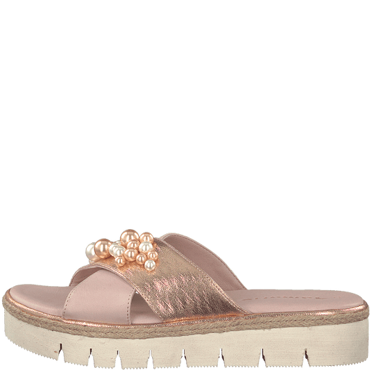 Tamaris Slip-on Slippers with Pearls - Rose