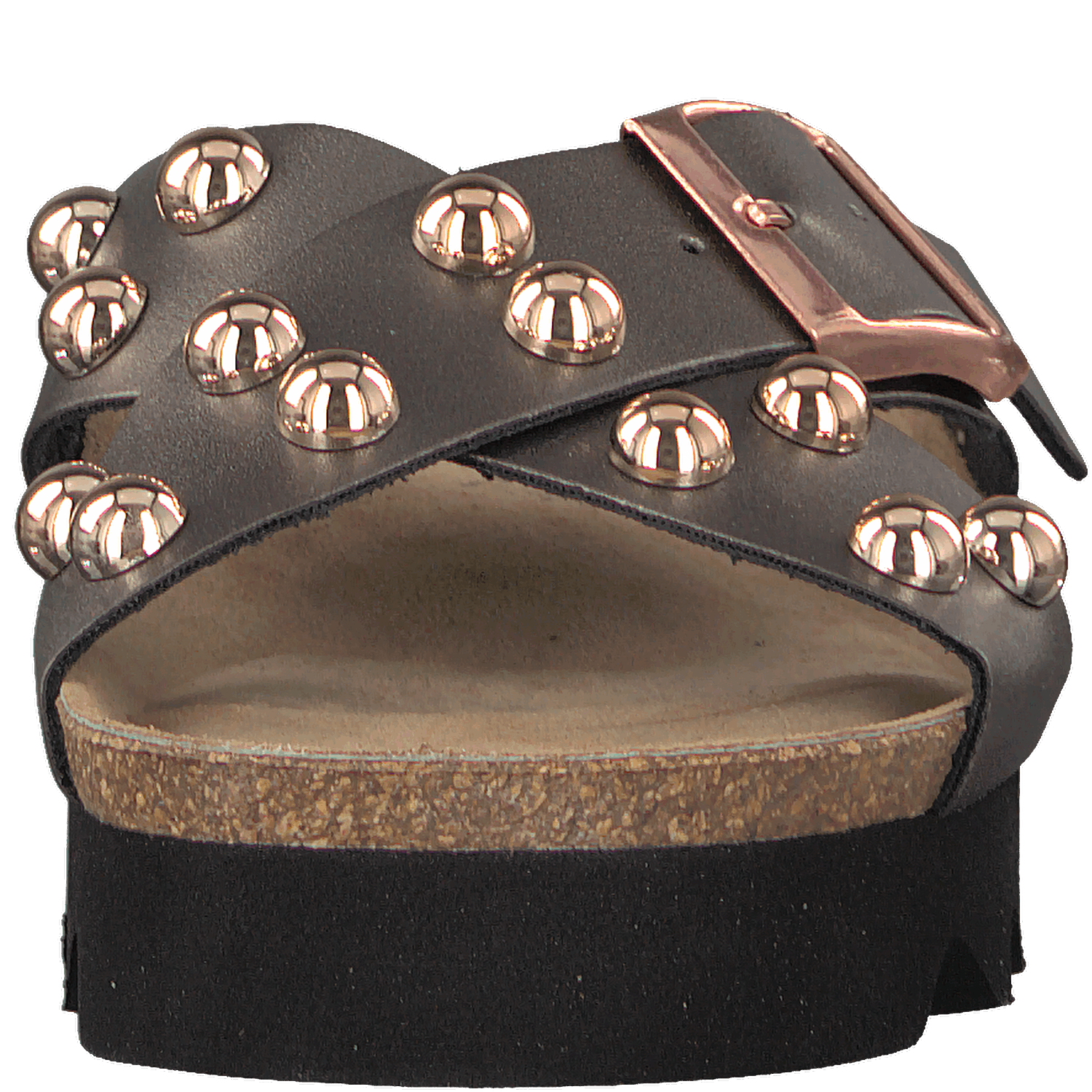 Tamaris Slip-on Slippers Buckle with Studs - Anthracite