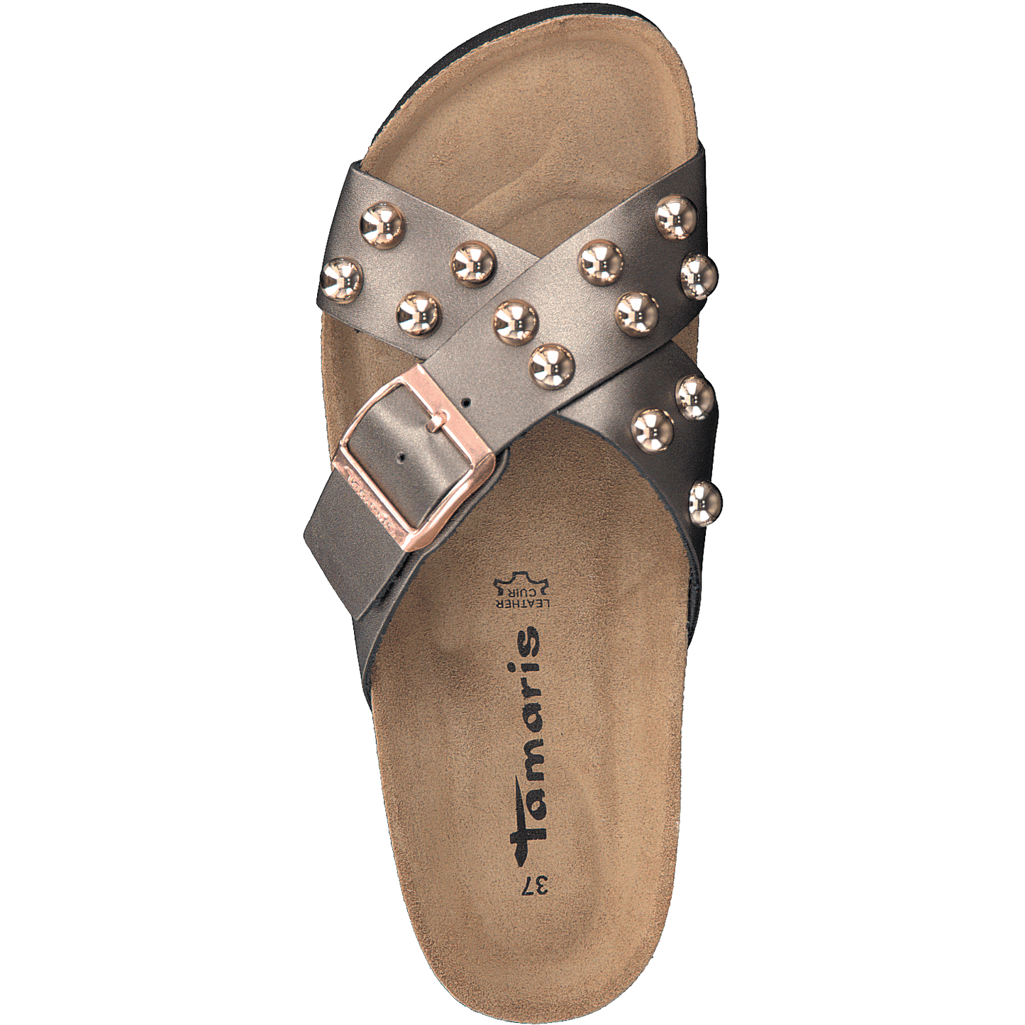 Tamaris Slip-on Slippers Buckle with Studs - Anthracite