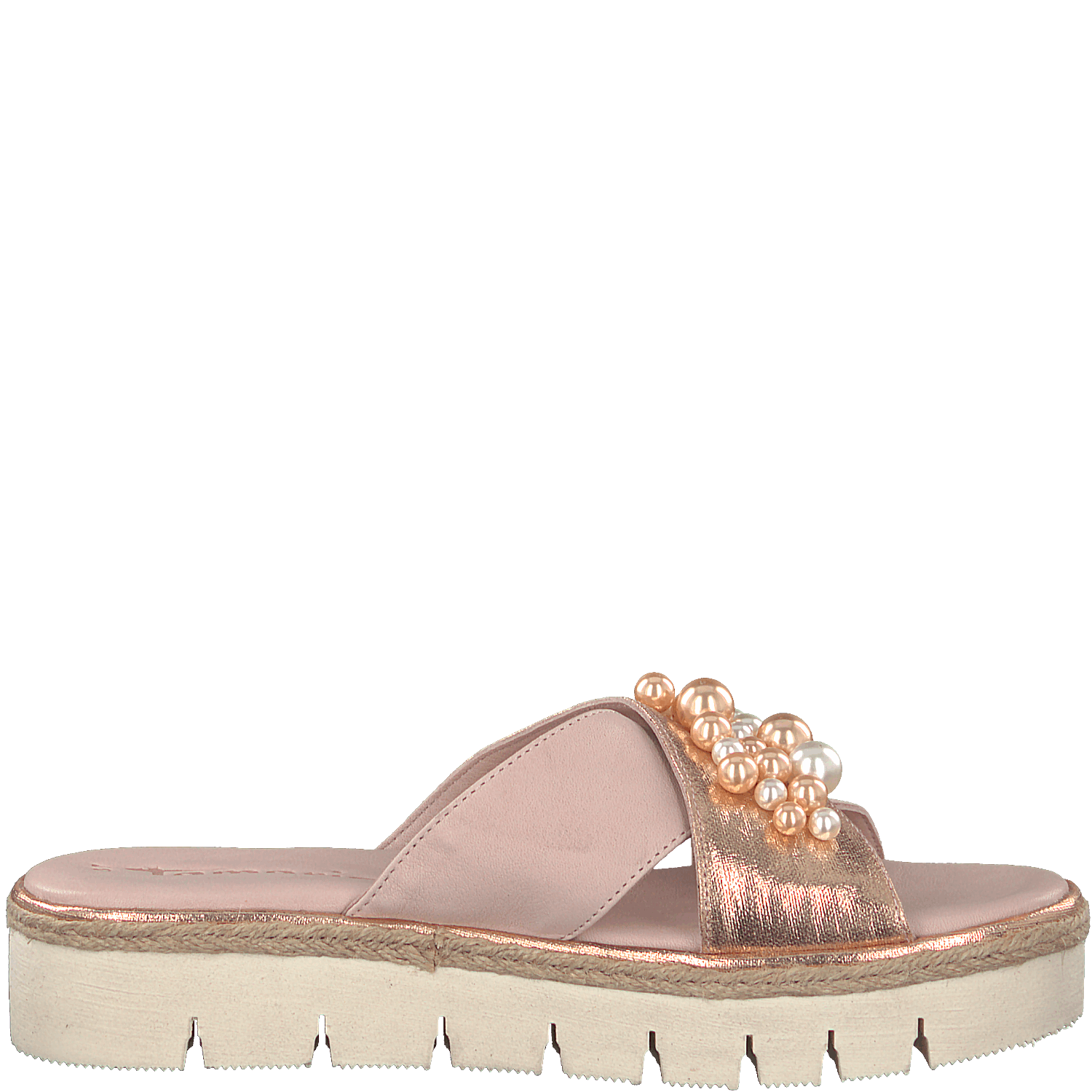 Tamaris Slip-on Slippers with Pearls - Rose