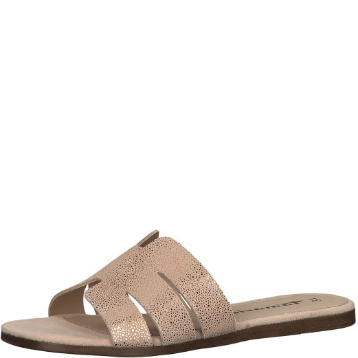 Tamaris Casual Soft Flat Leather Mules - Rose