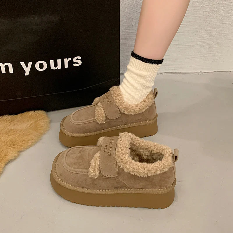 Thicken Plush Winter Women's Non Slip Thick Bottom Ankle Snow Boots