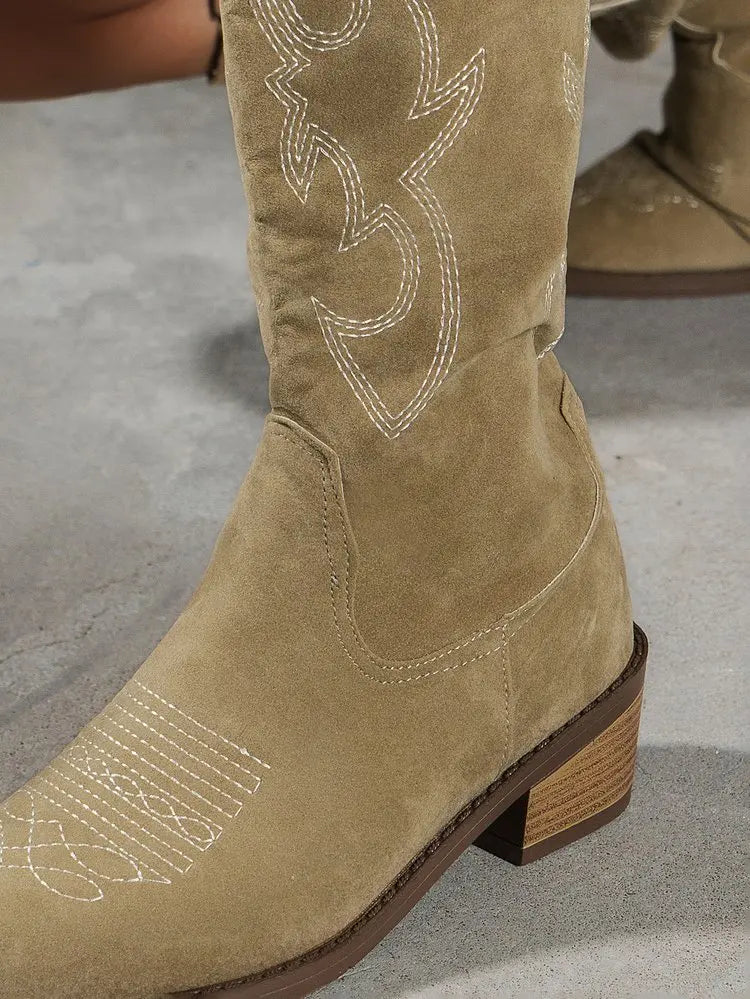 Women Chelsea Cowboy Knee High Boots