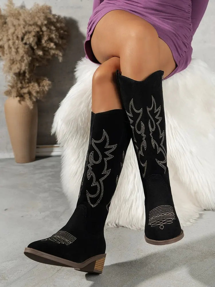Women Chelsea Cowboy Knee High Boots