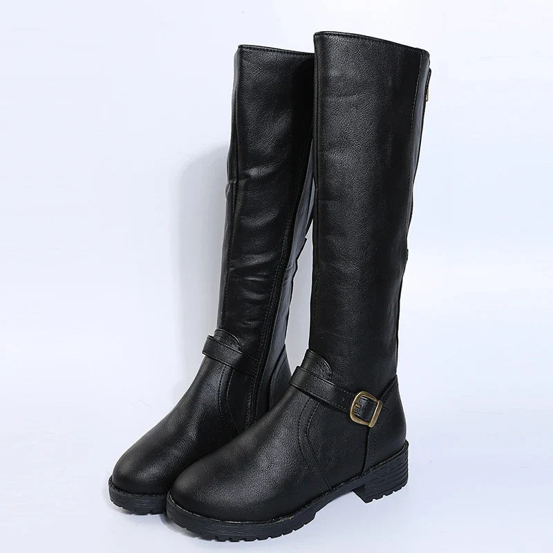 Women Knee High Platform Long Boots Pu Leather
