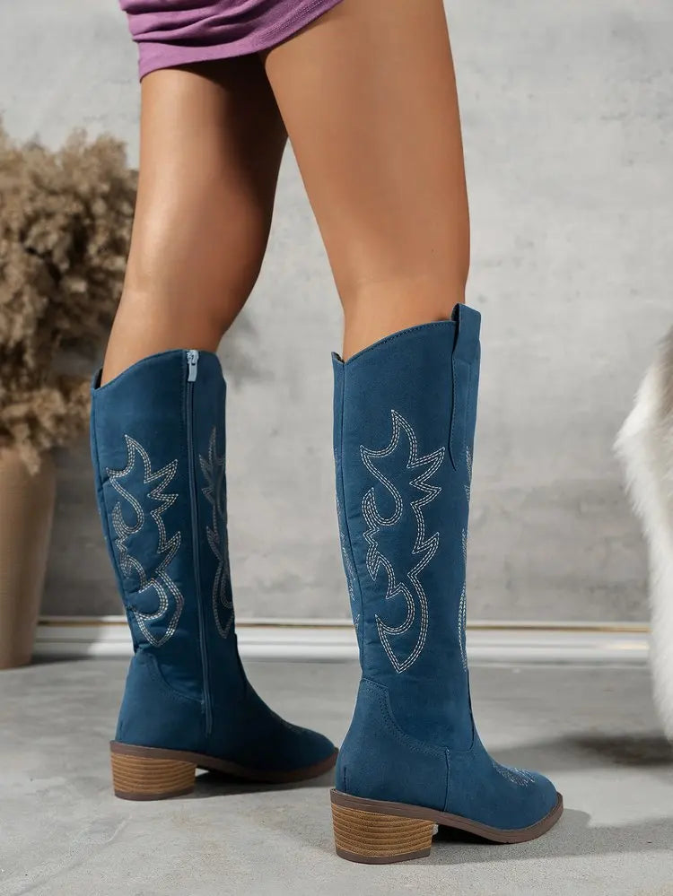 Women Chelsea Cowboy Knee High Boots