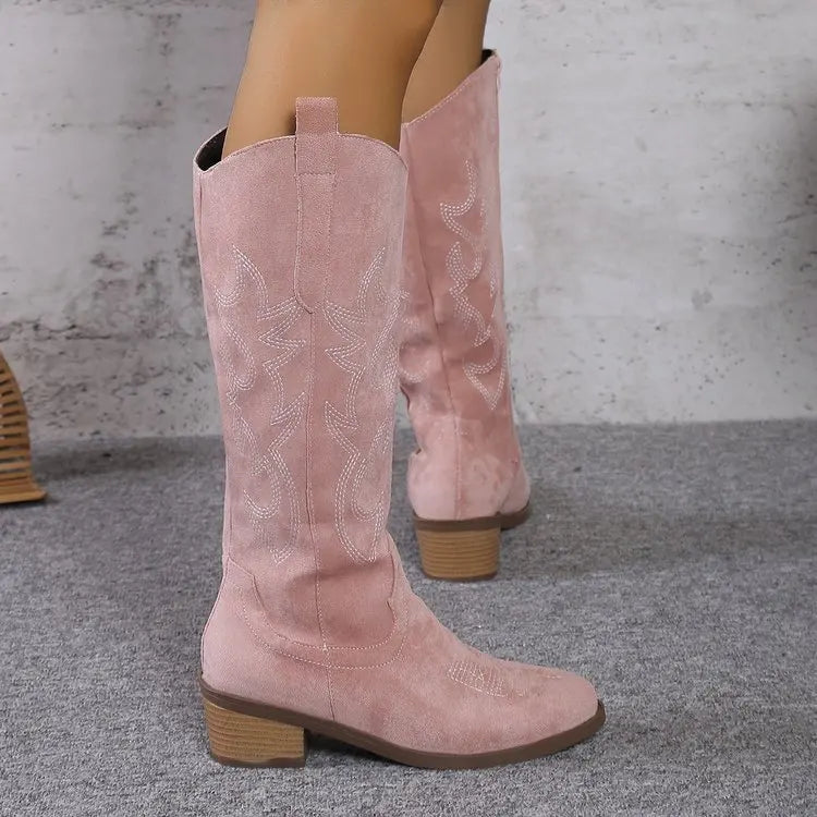 Women Chelsea Cowboy Knee High Boots