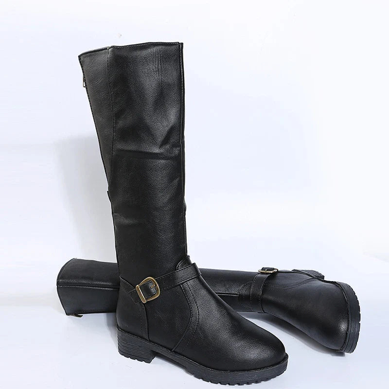 Women Knee High Platform Long Boots Pu Leather