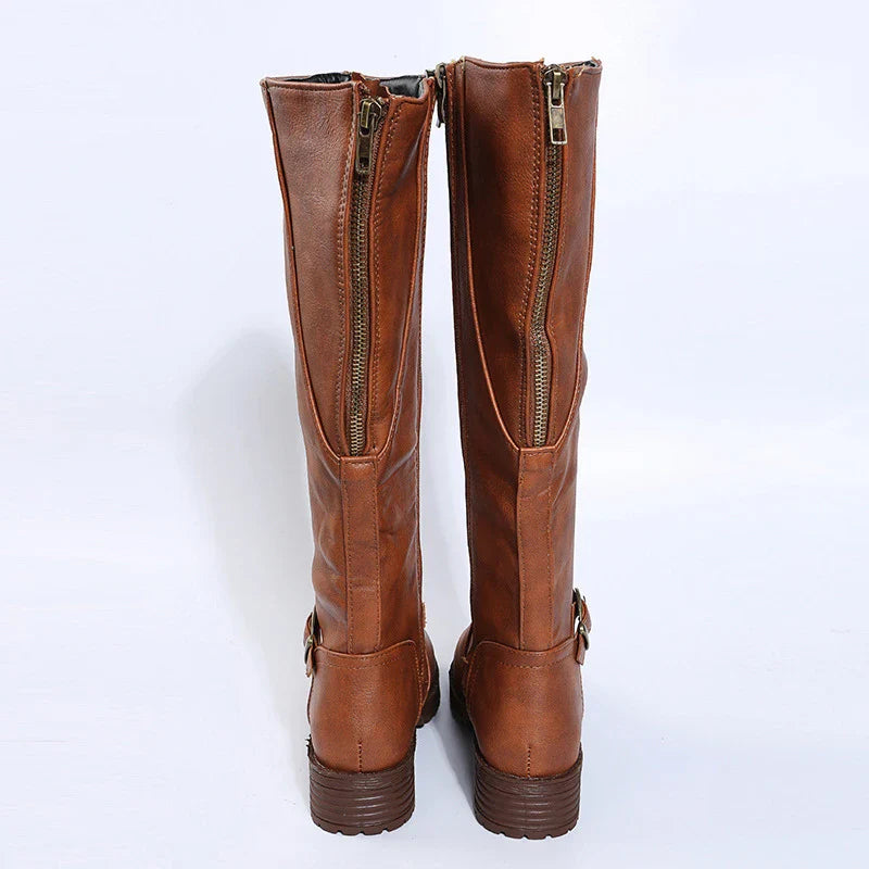 Women Knee High Platform Long Boots Pu Leather