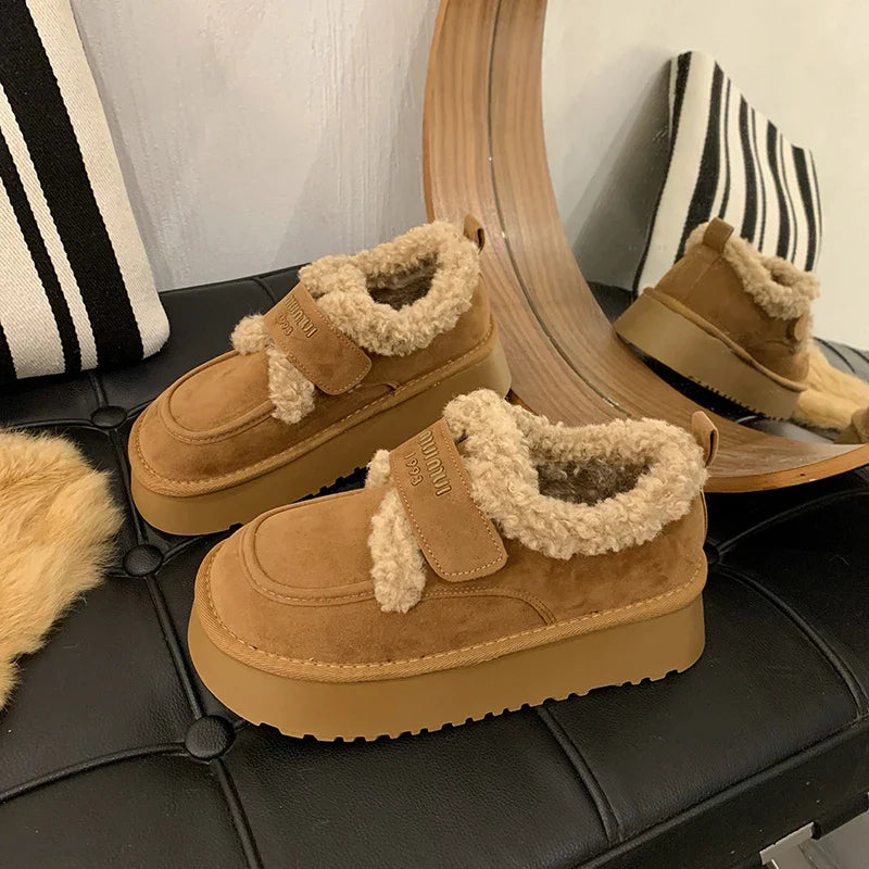 Thicken Plush Winter Women's Non Slip Thick Bottom Ankle Snow Boots