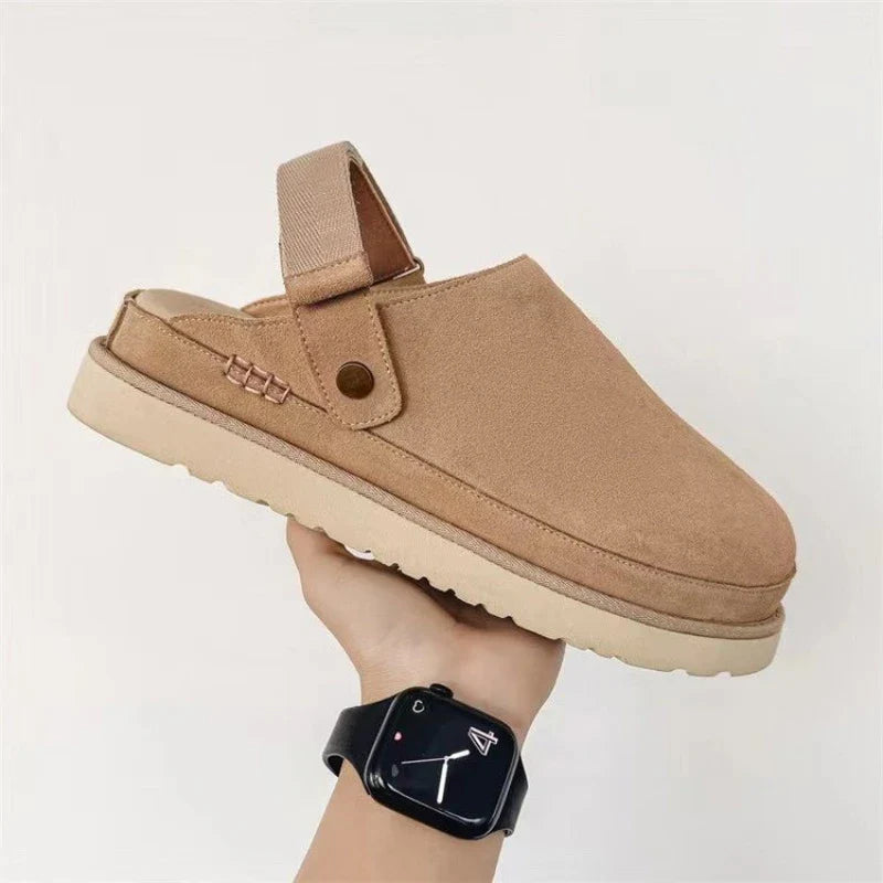 Winter Warm Thick Soles covered Half Slipper Shoes for Women