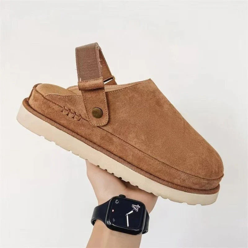 Winter Warm Thick Soles covered Half Slipper Shoes for Women