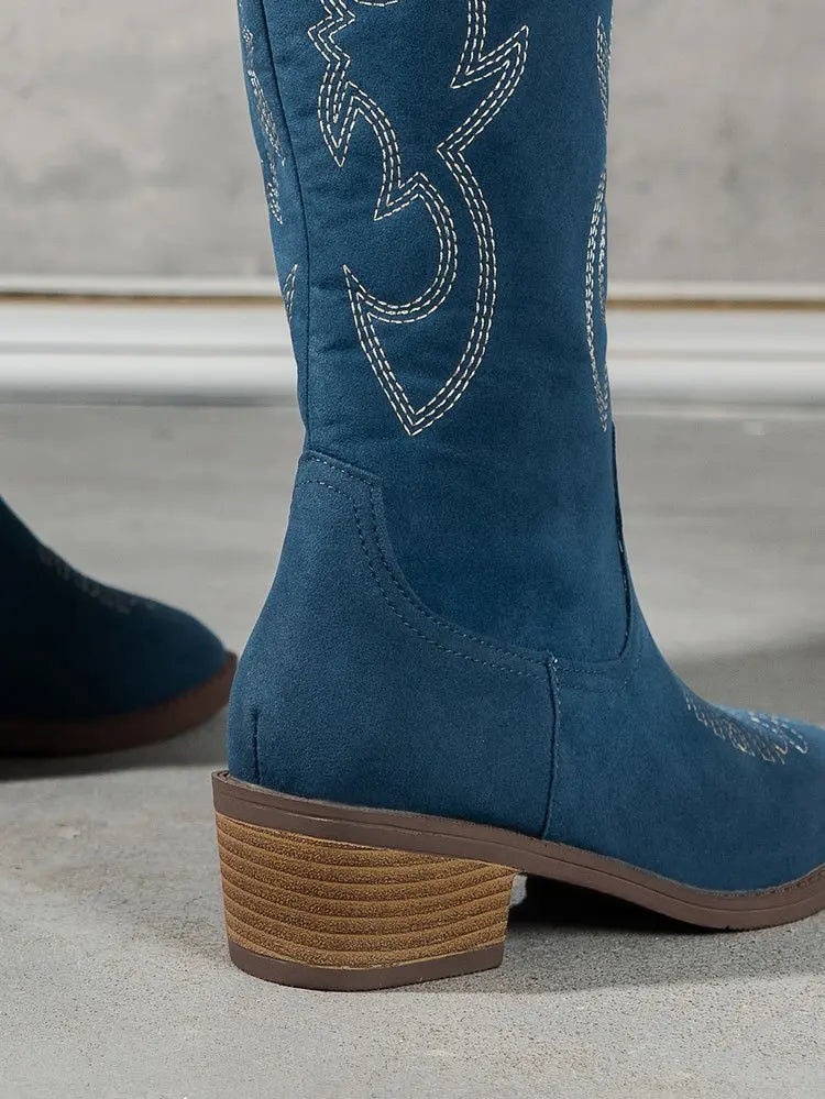 Women Chelsea Cowboy Knee High Boots