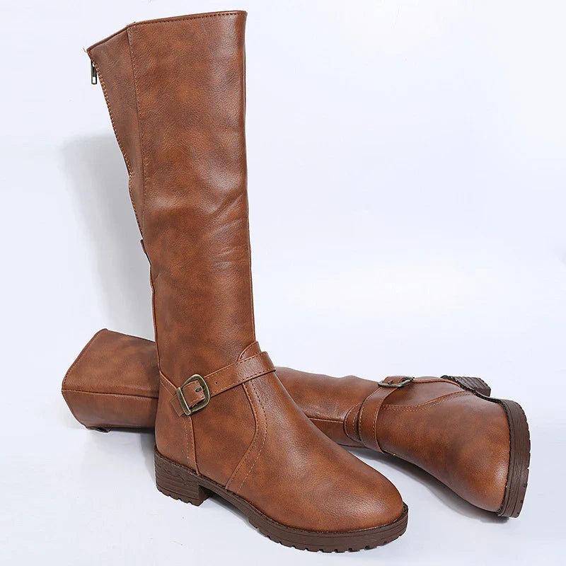 Women Knee High Platform Long Boots Pu Leather