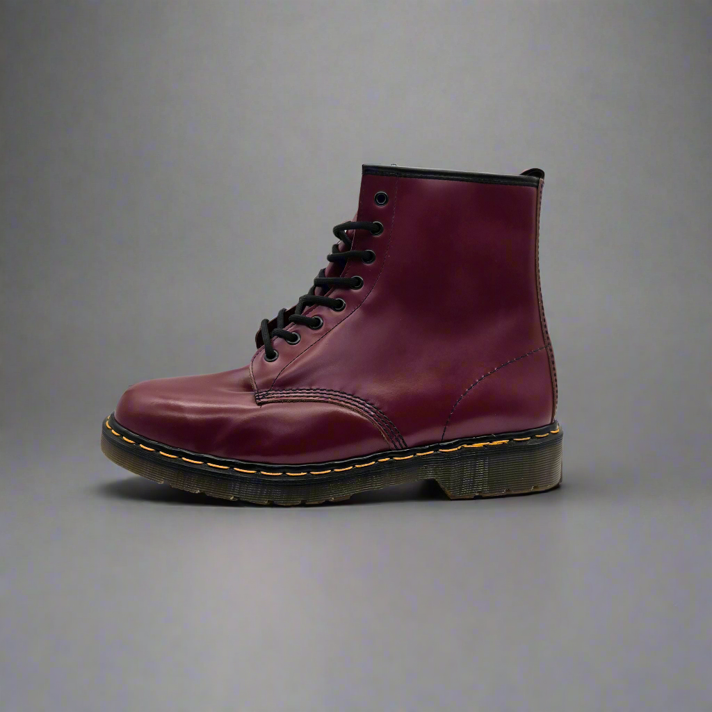 Dr Martens 1460 Smooth Leather Lace Up Boots - Red