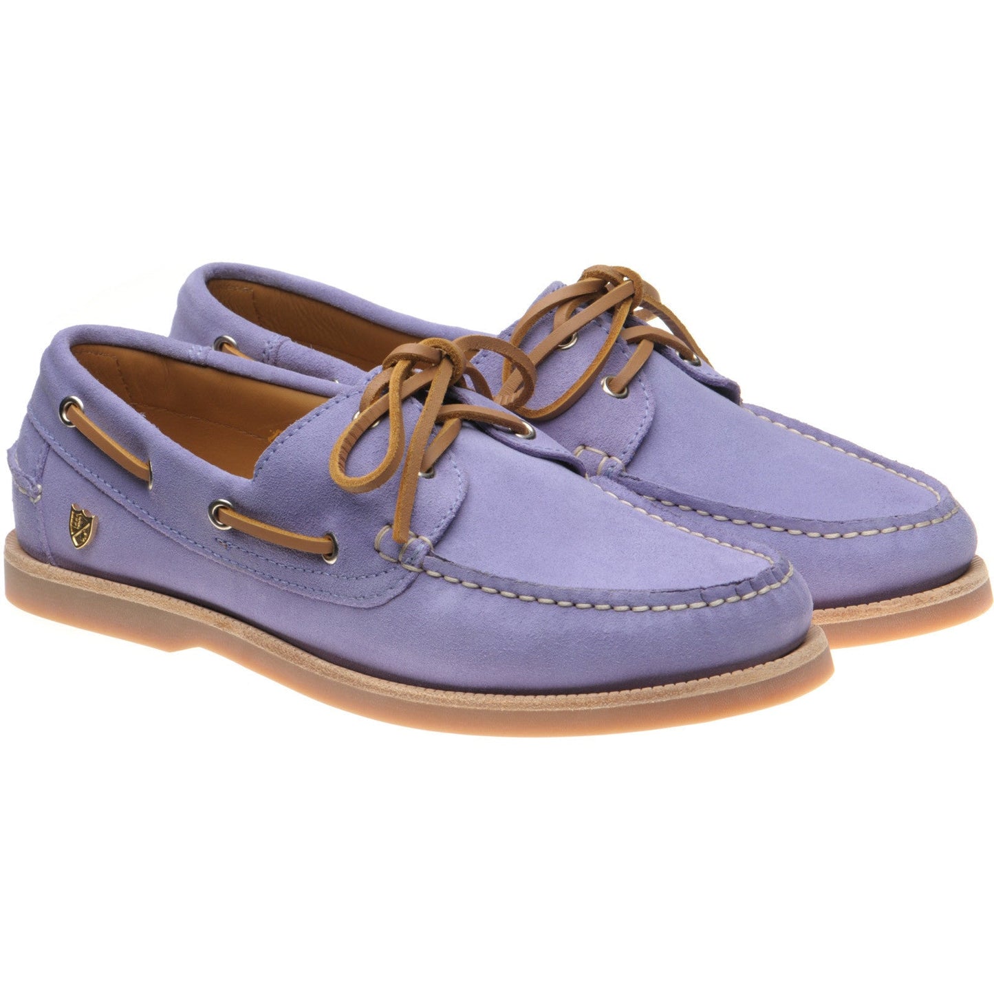 Herring Cordelia ladies rubber-soled deck shoes in lilac suede