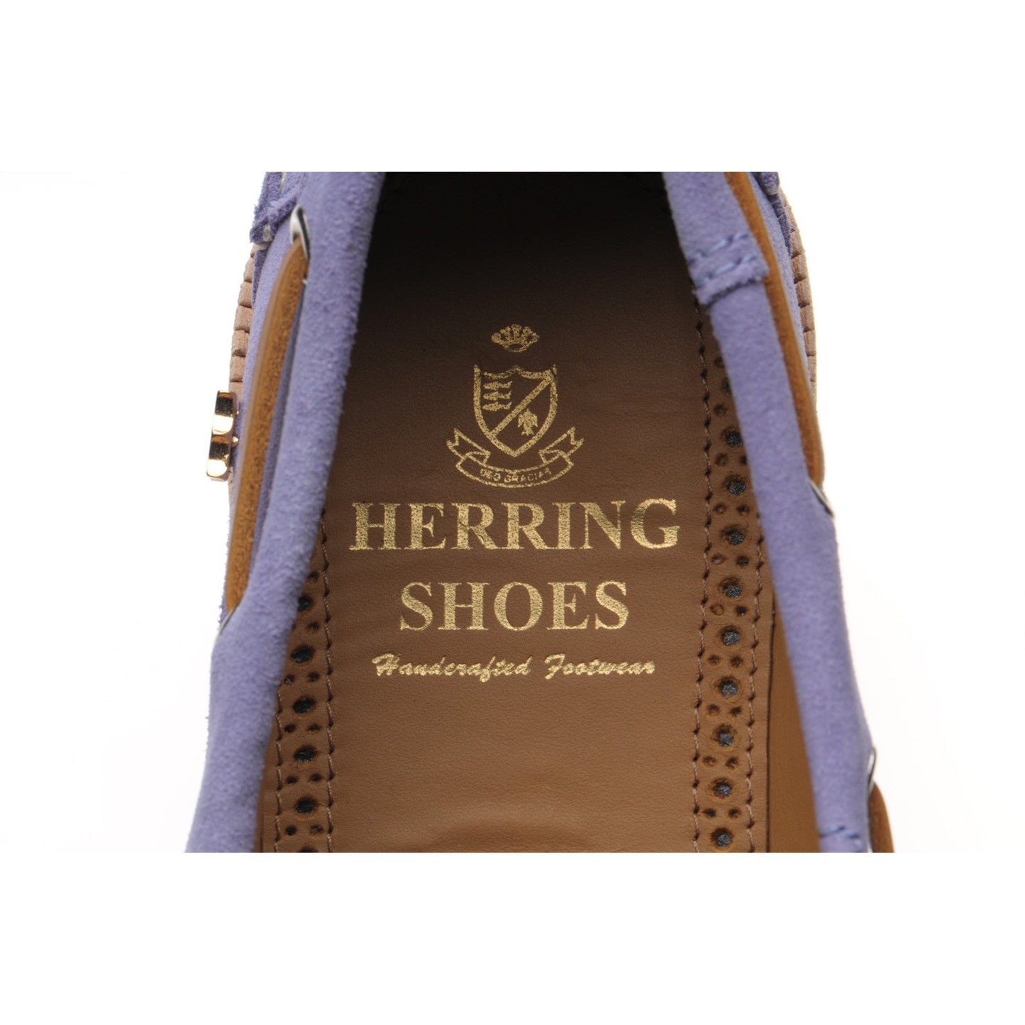 Herring Cordelia ladies rubber-soled deck shoes in lilac suede