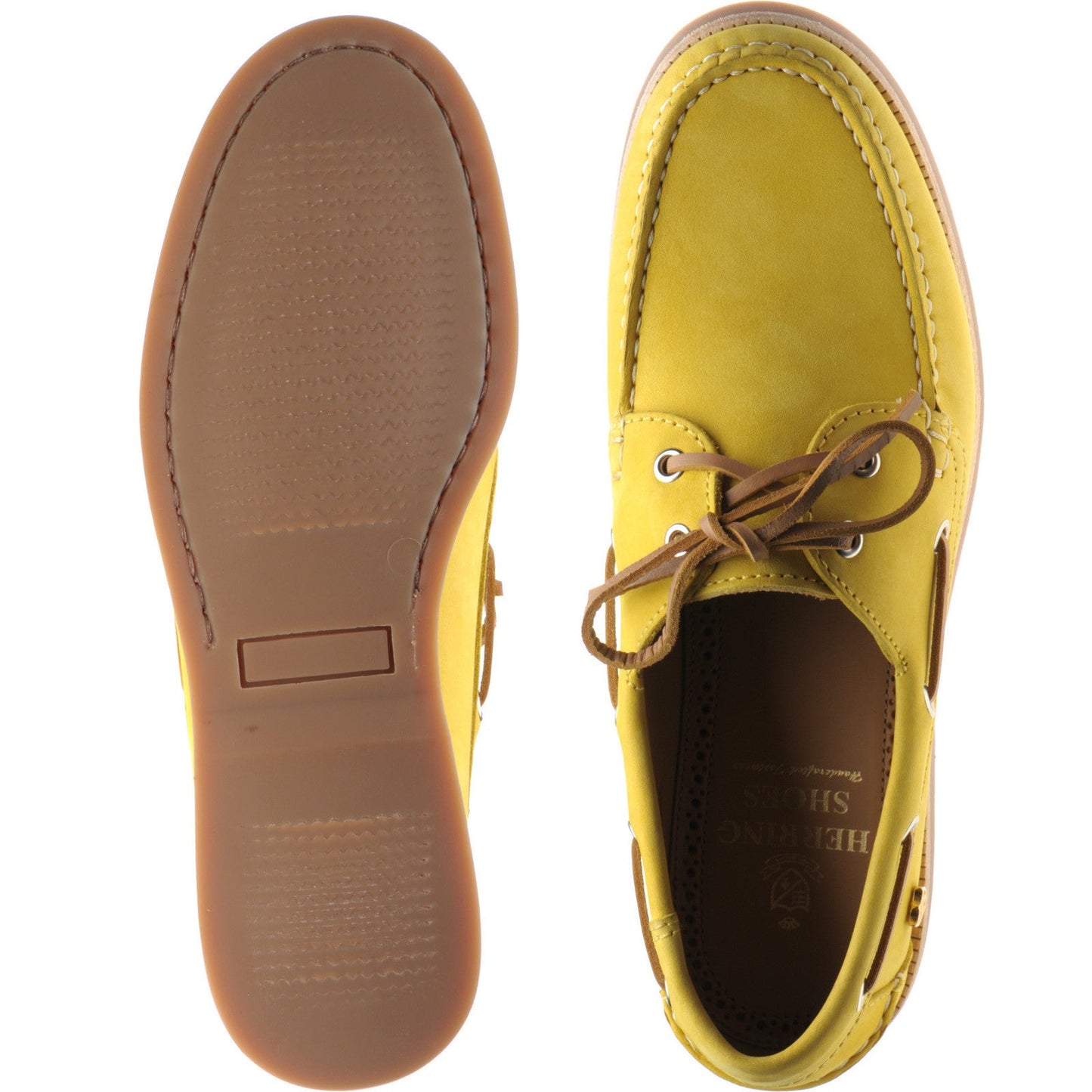 Herring Cordelia ladies rubber-soled deck shoes in yellow nubuck